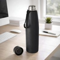 Botella doble pared de 500 ml, en acero, de 7 x 24.5 cmts