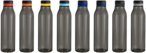 Botella plastica de 750 ml colo negro, de 7 x 24.5 cmts