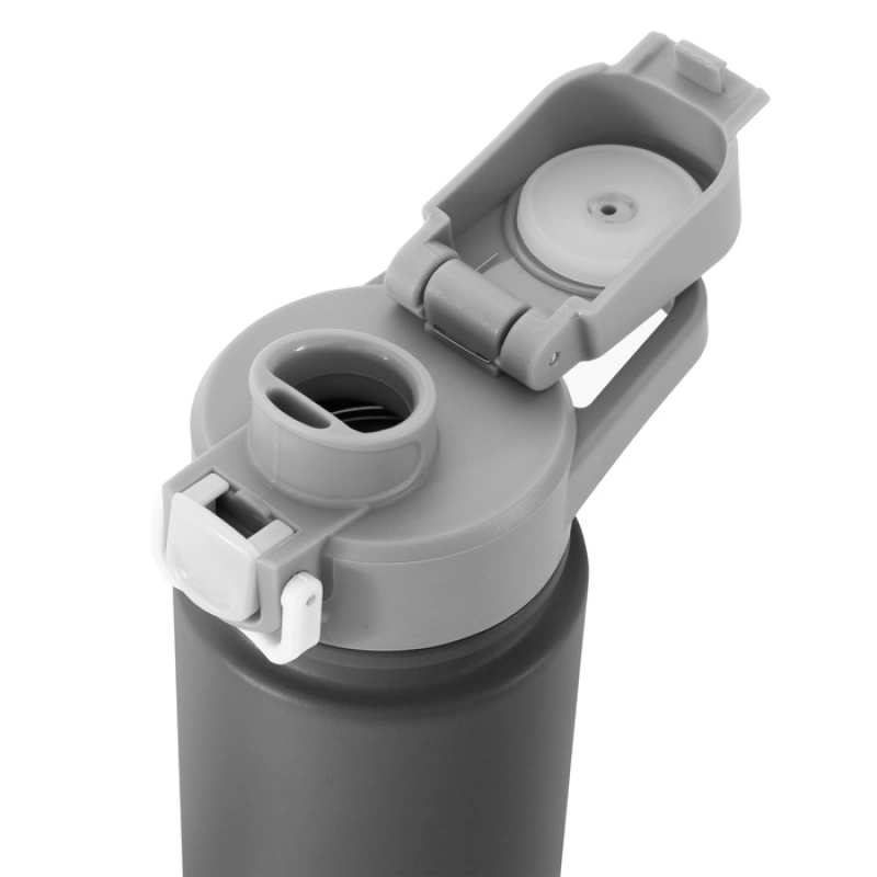 Botella Deportiva de 720 ml doble pared, tapa 2 en 1, de 7.5 x 26.5 cmts