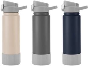 Botella Deportiva de 720 ml doble pared, tapa 2 en 1, de 7.5 x 26.5 cmts