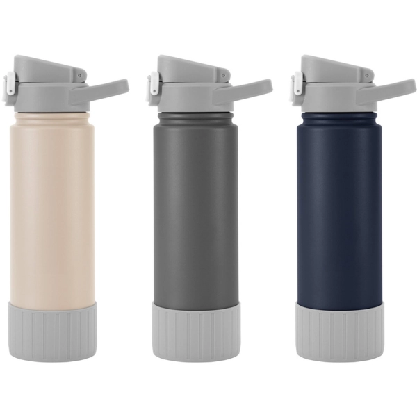 Botella Deportiva de 720 ml doble pared, tapa 2 en 1, de 7.5 x 26.5 cmts