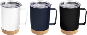 Mug doble pared con asa, de 350 ml, en acero, de 8.5 x 13 cmts