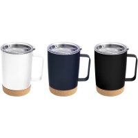 Mug doble pared con asa, de 350 ml, en acero, de 8.5 x 13 cmts