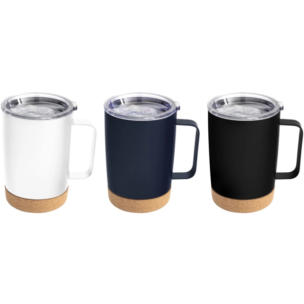 Mug doble pared con asa, de 350 ml, en acero, de 8.5 x 13 cmts