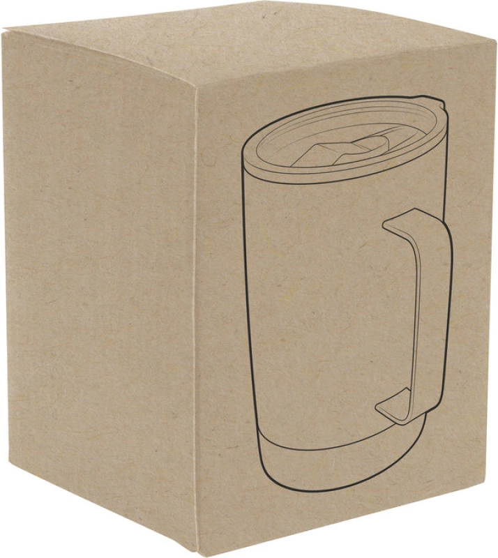 Mug doble pared con asa, de 350 ml, en acero, de 8.5 x 13 cmts