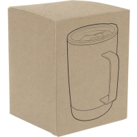 Mug doble pared con asa, de 350 ml, en acero, de 8.5 x 13 cmts