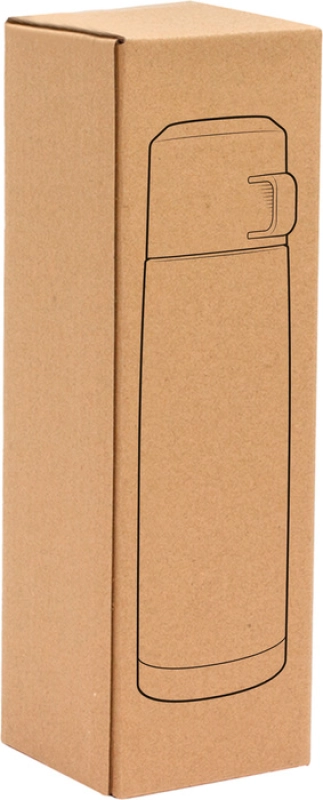 Termo doble pared de 500 ml en acero, tapa y taza plastica, 7 x 24 cmts