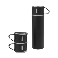 Termo de 500 ml con 3 tazas, en PP y Acero, de 6.5 x 23.5 cmts, en caja