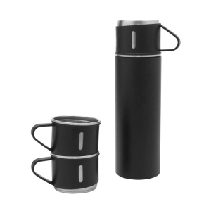Termo de 500 ml con 3 tazas, en PP y Acero, de 6.5 x 23.5 cmts, en caja