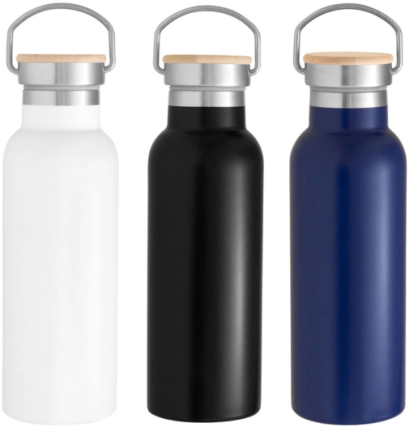 Botella termica de 550 ml, en acero, tamaño 7.2 x 22.3 cmts, en caja