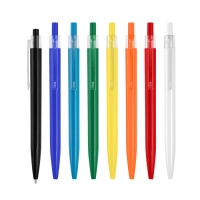Boligrafo Retractil plastico, clip transparente, de 14 cmts