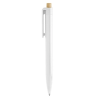 Boligrafo retractil en materiales reciclados aluminio y bambu, de 13.5 cm