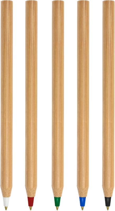 Boligrafo de bambu y punta plastica