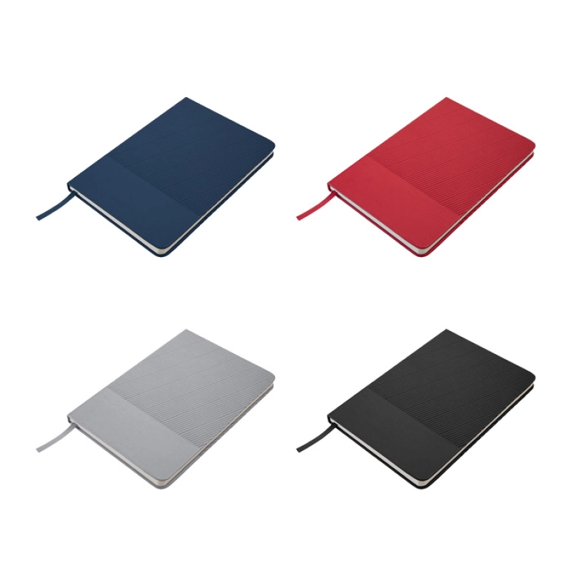 Libreta Cosida pasta rigida en cuerina, 80 hojas rayadas, 14.5x21x1.3 cm