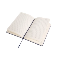 Libreta en Carton cubierta de RPET 300D, con 80 hojas, 14 x 21 x 1.5 cmts