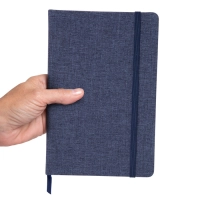 Libreta en Carton cubierta de RPET 300D, con 80 hojas, 14 x 21 x 1.5 cmts