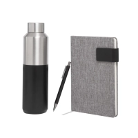Set Ejecutivo de Regalo, con Boligrafo, Libreta y Botella Termica en caja