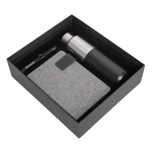 Set Ejecutivo de Regalo, con Boligrafo, Libreta y Botella Termica en caja