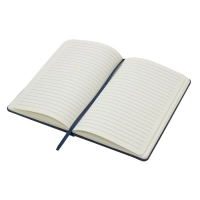 Libreta en carton recubierto de RPET 300 y con placa metalica, 14x21x1.5