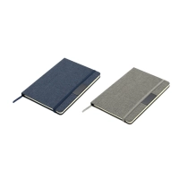 Libreta en carton recubierto de RPET 300 y con placa metalica, 14x21x1.5