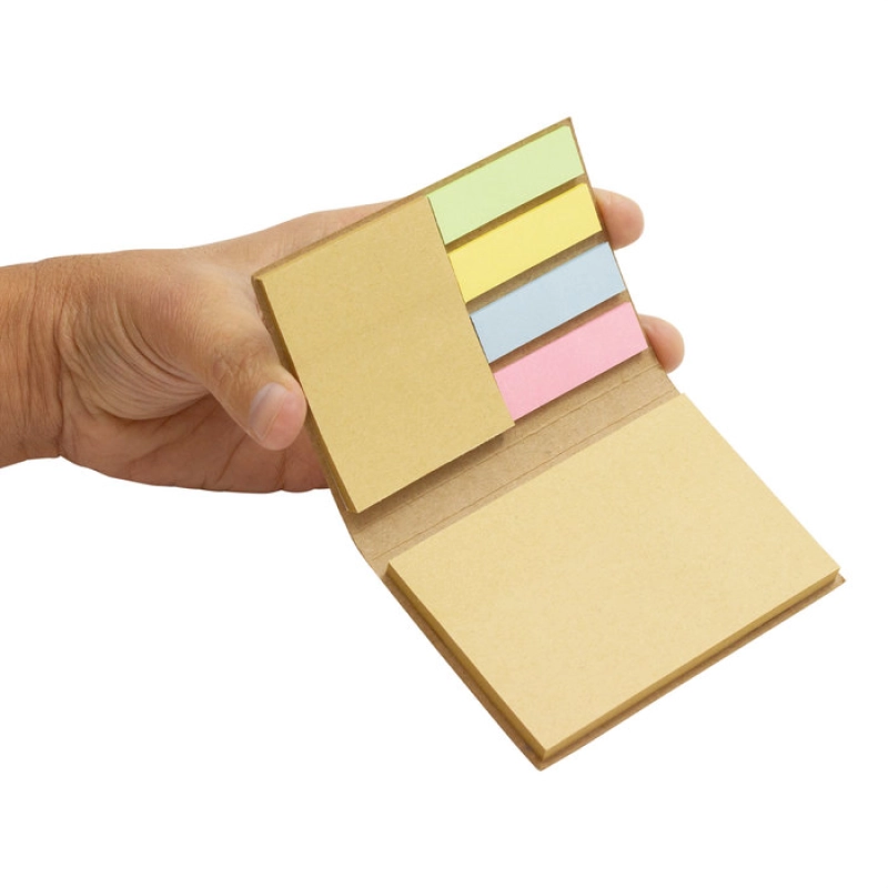 Block de Carton con notas autoadhesivas, tamaño 10 x 7 cmts