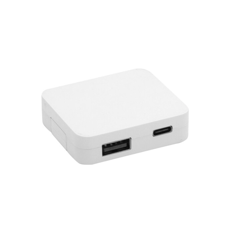 Mini Adaptador HUB Multipuerto plastico, tamaño 5.2 x 4.6 x 1.3 cmts
