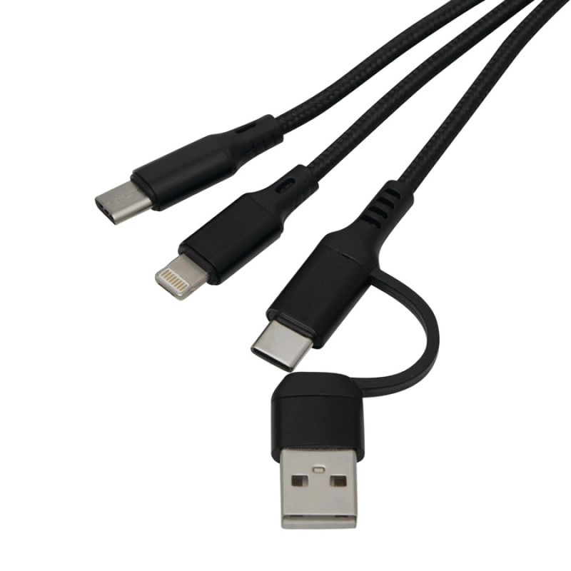 Cable Multiconector 2 en 1, con llavero, de 15.5 cmts
