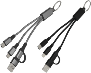 Cable Multiconector 2 en 1, con llavero, de 15.5 cmts