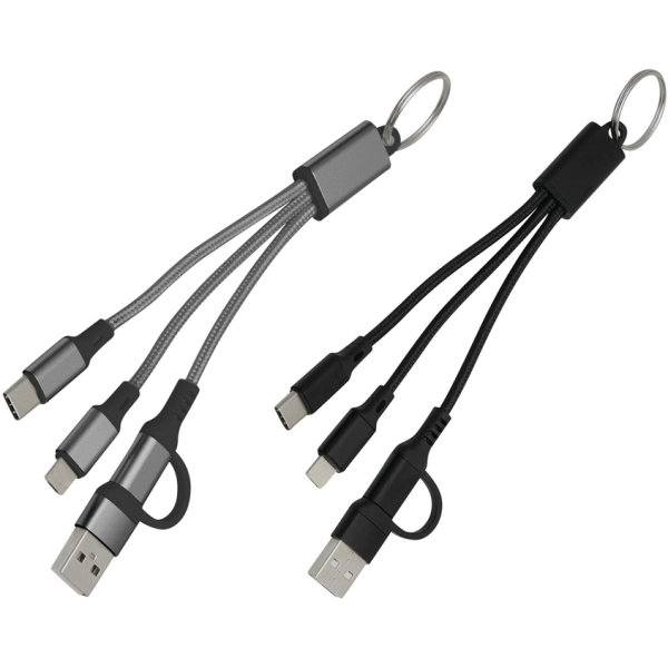 Cable Multiconector 2 en 1, con llavero, de 15.5 cmts