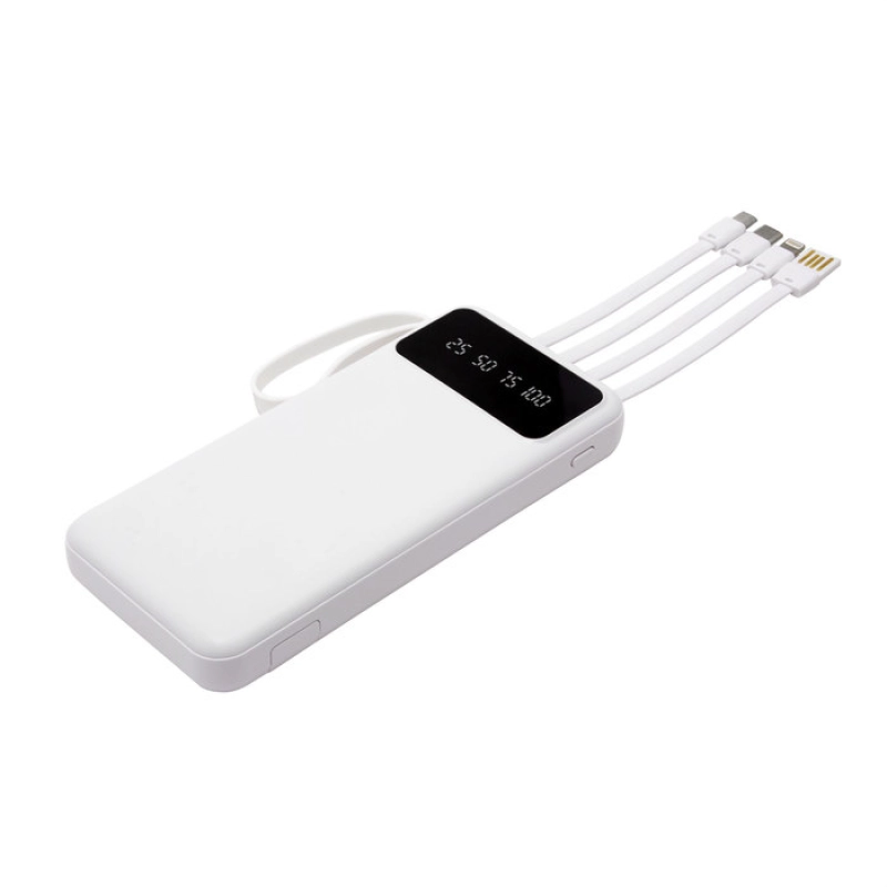 Cargador Power Bank 10.000 mAh, con multicables de carga, 14.6x6.7 x 2