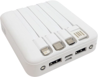 Cargador Power Bank con multiconectores 5000 mAh, 8.8 x 7.9 x2.6 cmts