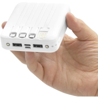 Cargador Power Bank con multiconectores 5000 mAh, 8.8 x 7.9 x2.6 cmts
