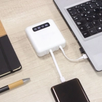 Cargador Power Bank con multiconectores 5000 mAh, 8.8 x 7.9 x2.6 cmts