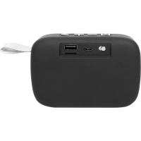 Parlante BT plastico, de 300 mAh, tamaño 12 x 7.5 x 3.5 cmts en caja