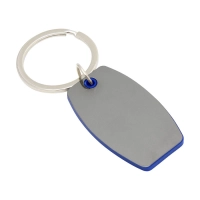 Llavero Ovalado en acero y plastico, tamaño 5 x 3 x 0.35 cmts