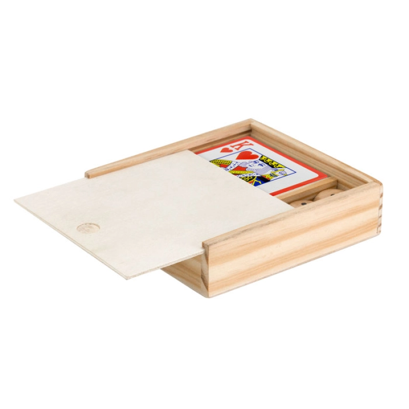 Juego de Mesa con Naipes y 5 dados en caja de madera