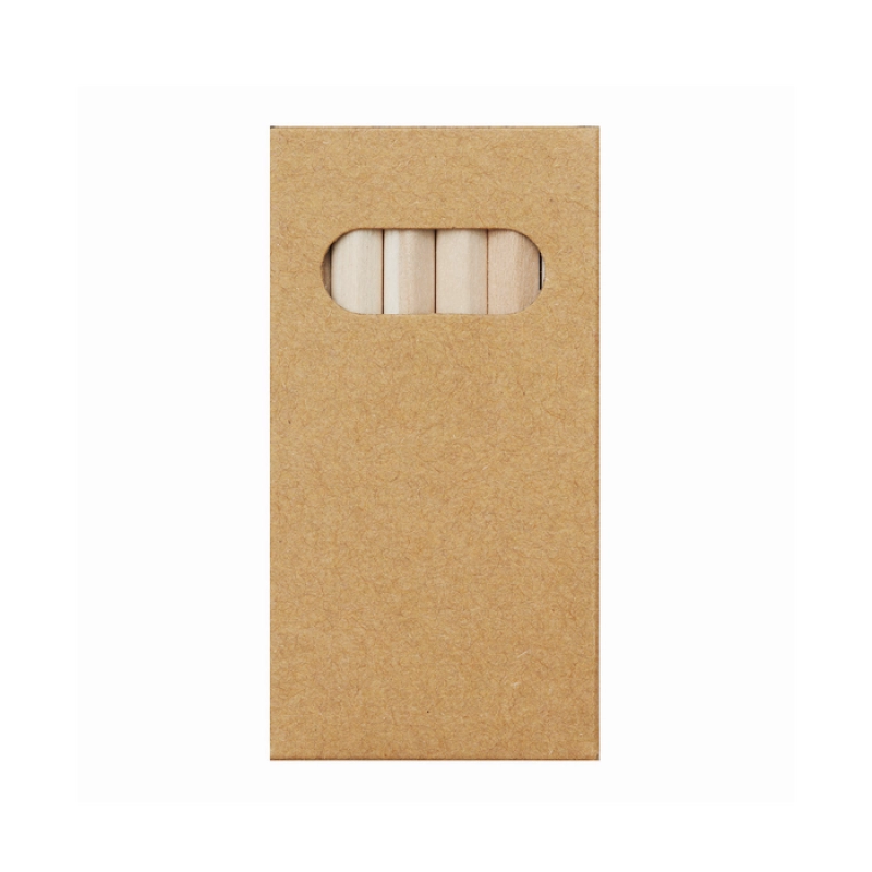Set de 6 mini lapices de colores en caja, tamaño 4.5 x 9 x 0.8 cmts