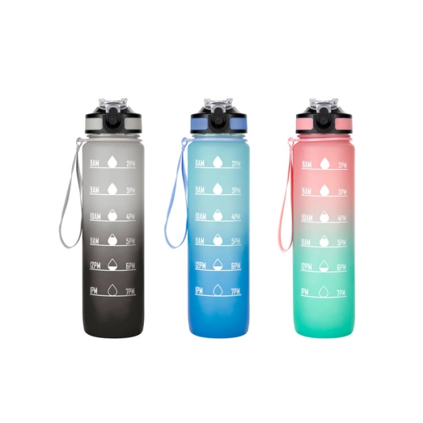 Botella Deportiva de capacidad 1000 ml, de 28 cm alto,7 cmts diametro