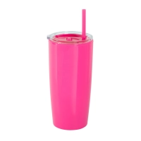 Mug doble pared con Pitillo, de 600 ml, tamaño 18.6 x 6 cmts, en caja