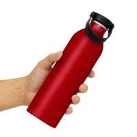 Botella de aluminio de 640 ml, acabado brillante, tapa rosca, 23 x 6.5 cmts