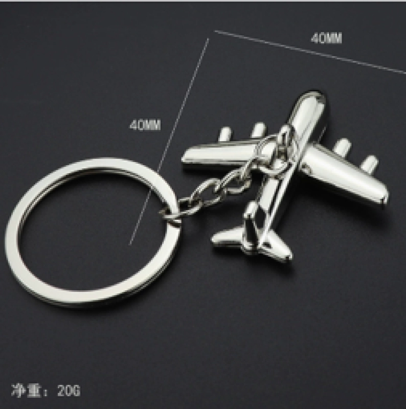 Llavero Metalico en forma de Avion, tamaño 7.5 x 4 cmts