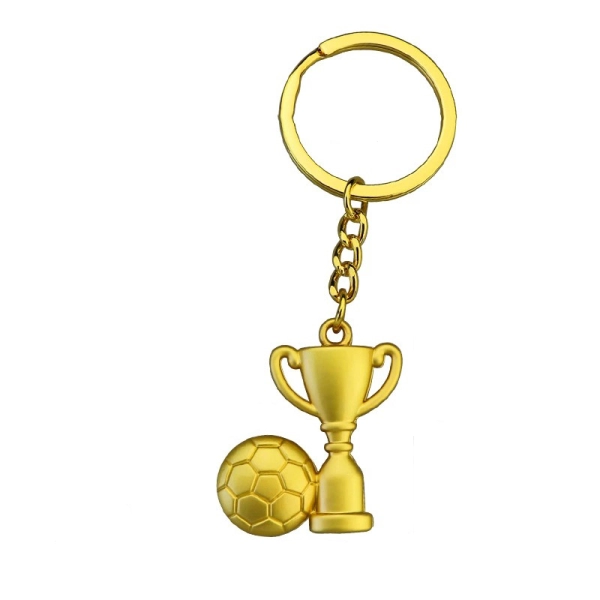 Llavero Metalico Trofeo y Balon de Futbol