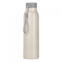 Botella Freckles, de vidrio, con cobertura de trigo, cordon, 350 ml, 20 x 6.2 cmts