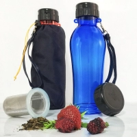 Botella Plástica London, 580 ml, con dosificador para te e infusiones, 23 x 6 cmts