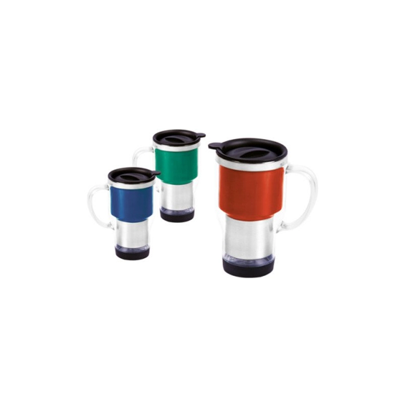 Mug Lucca, 16 oz, exterior acrilico, vaso interior en acero inoxidable, 15.8 x 8.7 cmts