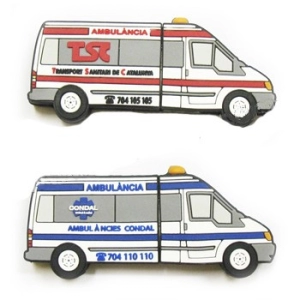 Memoria USB en PVC 2D diseño Ambulancia