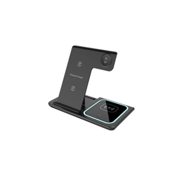 Cargador Inalámbrico de 15W, plegable, 3 en 1, Stand y Cargador Doble
