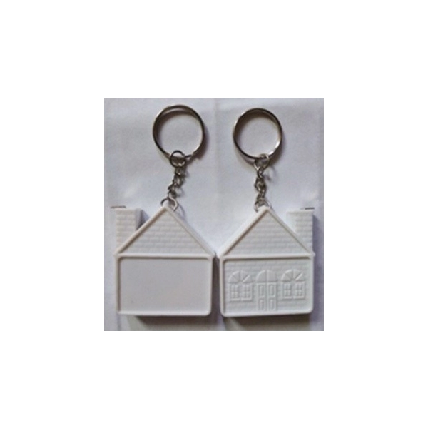 Llavero en forma de casa, con cinta métrica 1 metro, elaborado en ABS