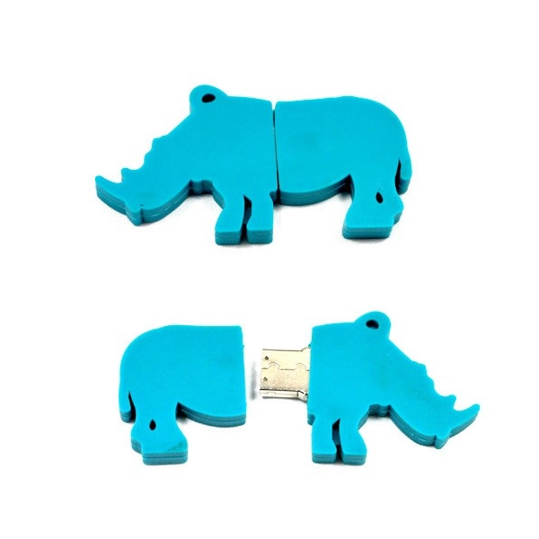 Memoria USB en PVC 2D diseño Rinoceronte