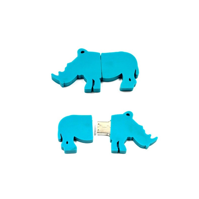Memoria USB en PVC 2D diseño Rinoceronte